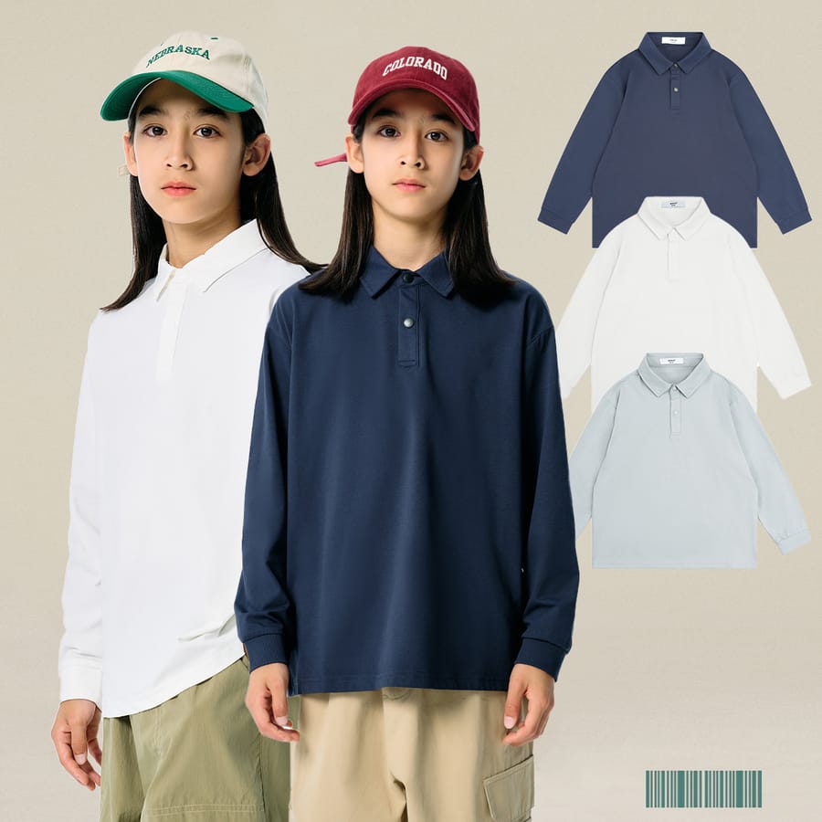 Kids’ Quick-Dry Lightweight Long Sleeve Polo