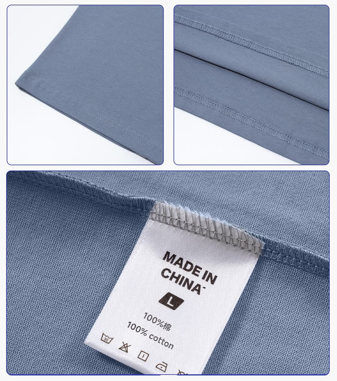 Lightweight 190GSM 20s 100% Cotton Oversized T-shirt – detail 5