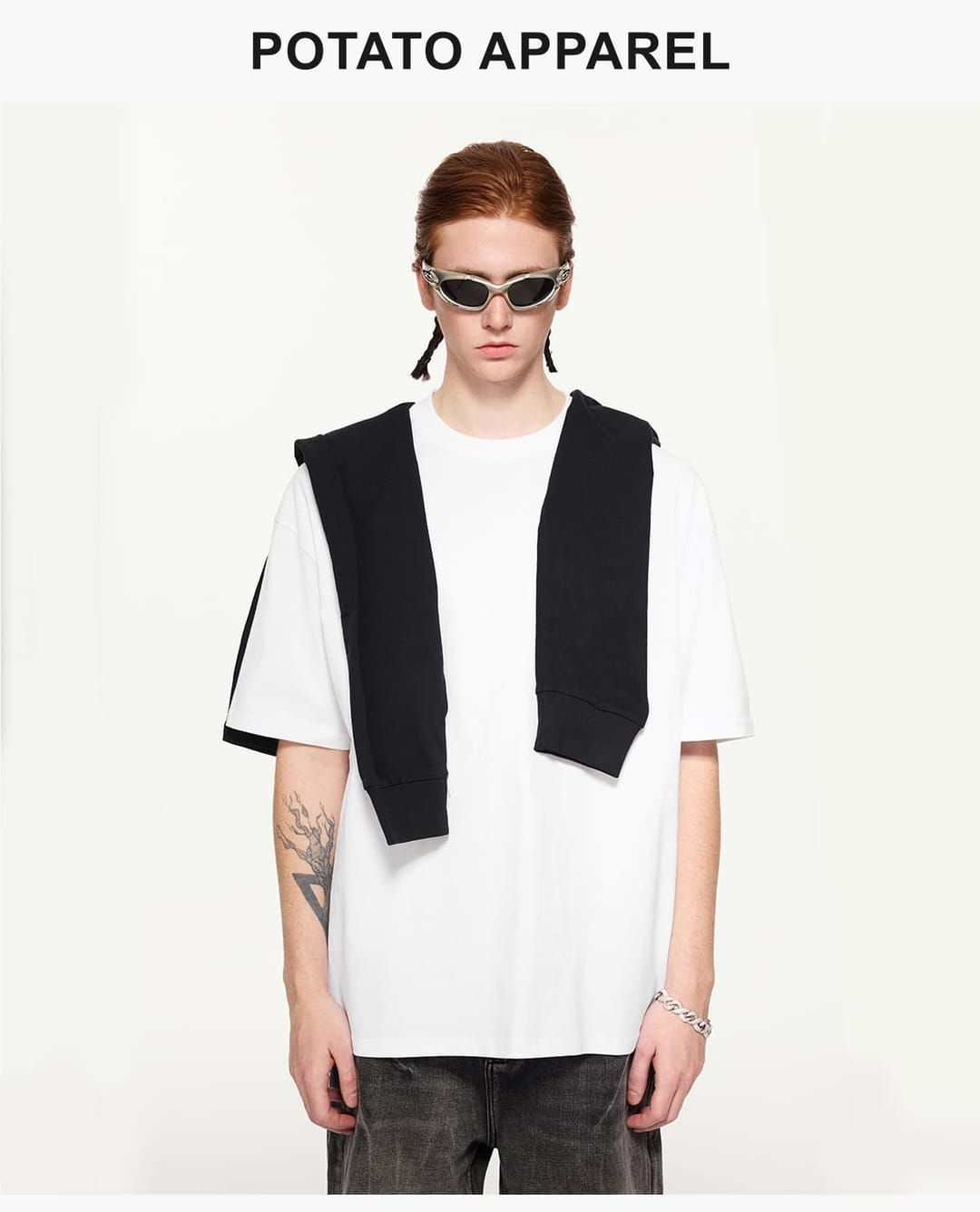 Lightweight 190GSM 20s 100% Cotton Oversized T-shirt – detail 7