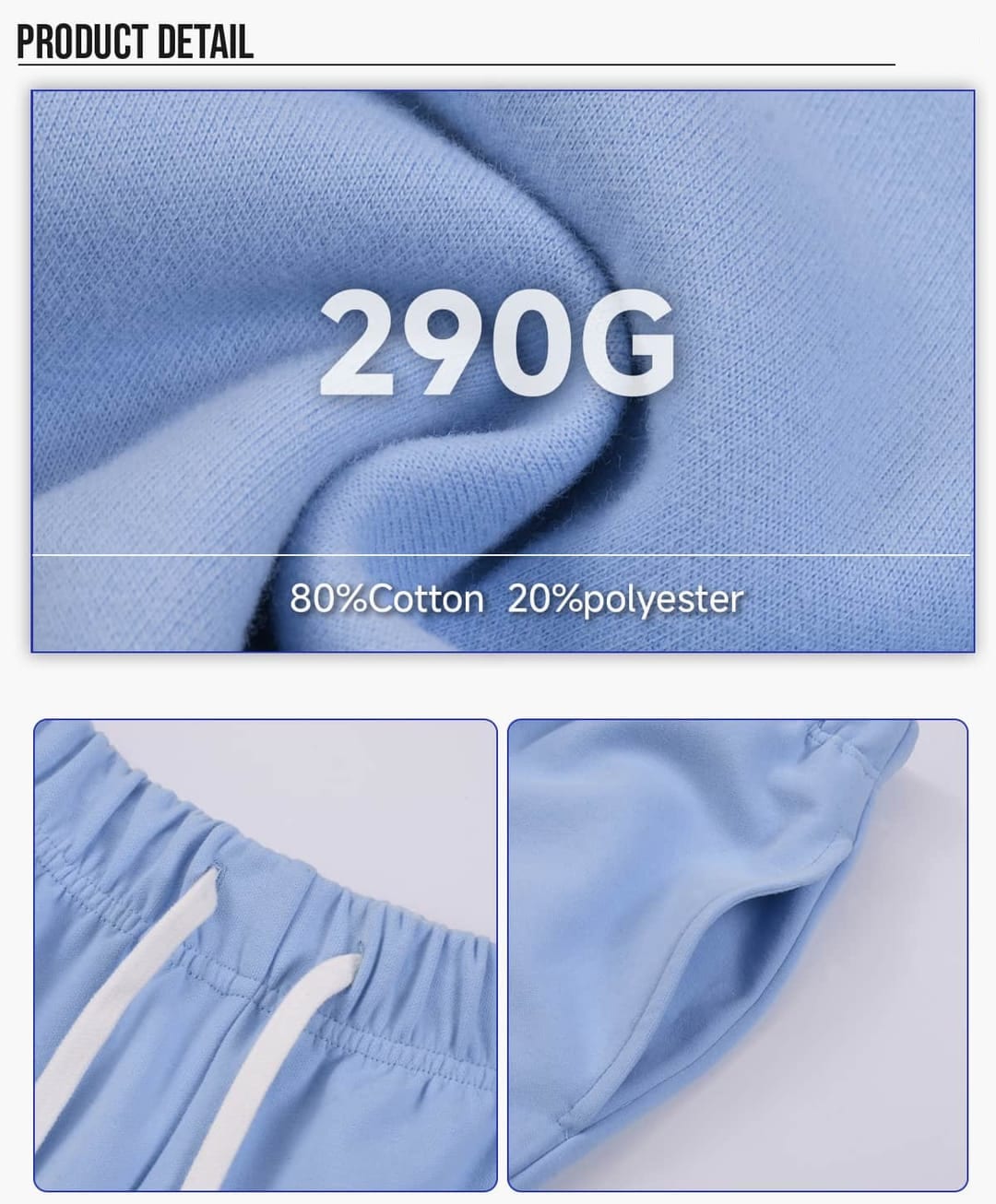 Lightweight Fleece 290 GSM Soft Shorts – detail 4