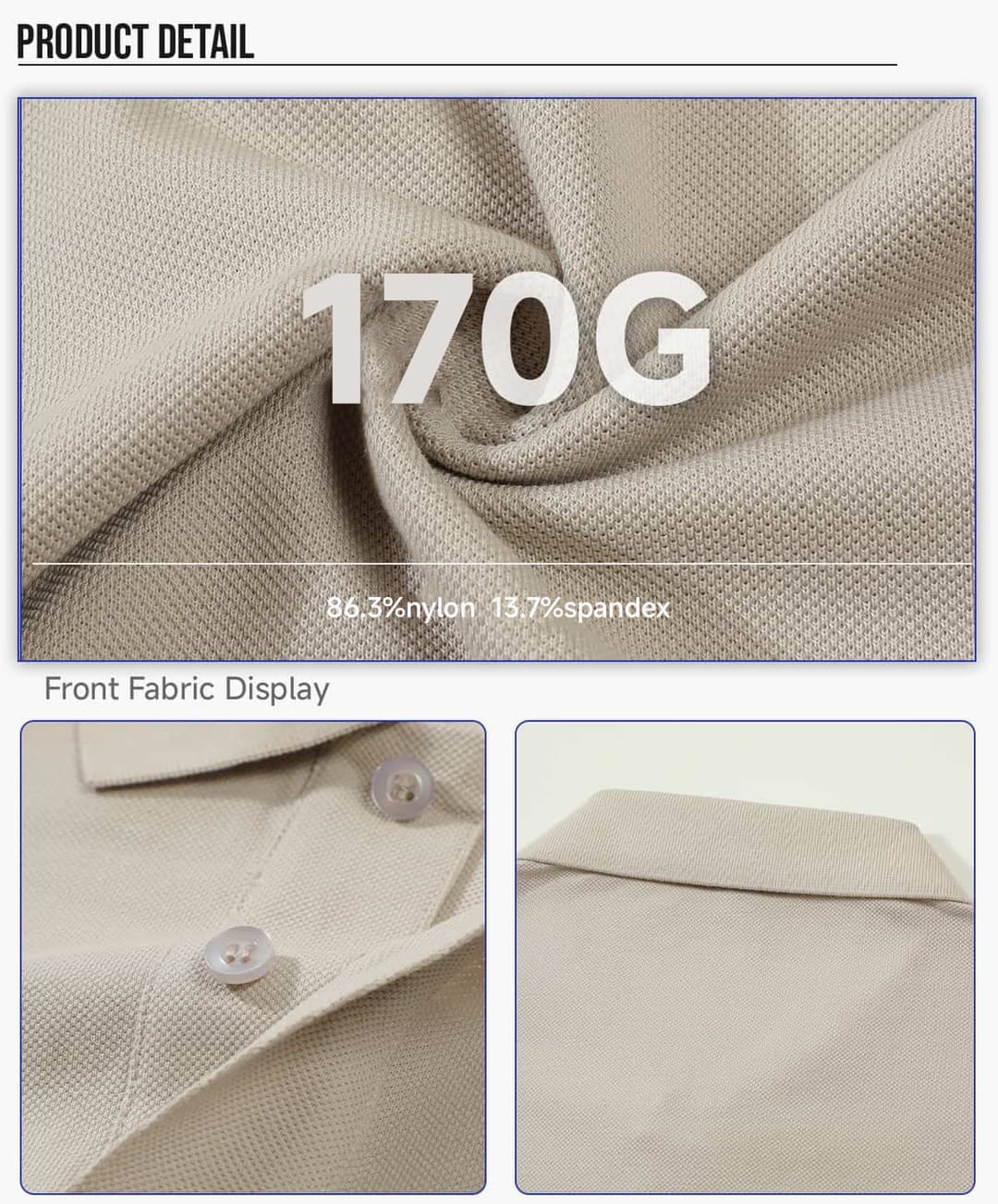 Lightweight Pique 170 GSM Polo Shirt – detail 5