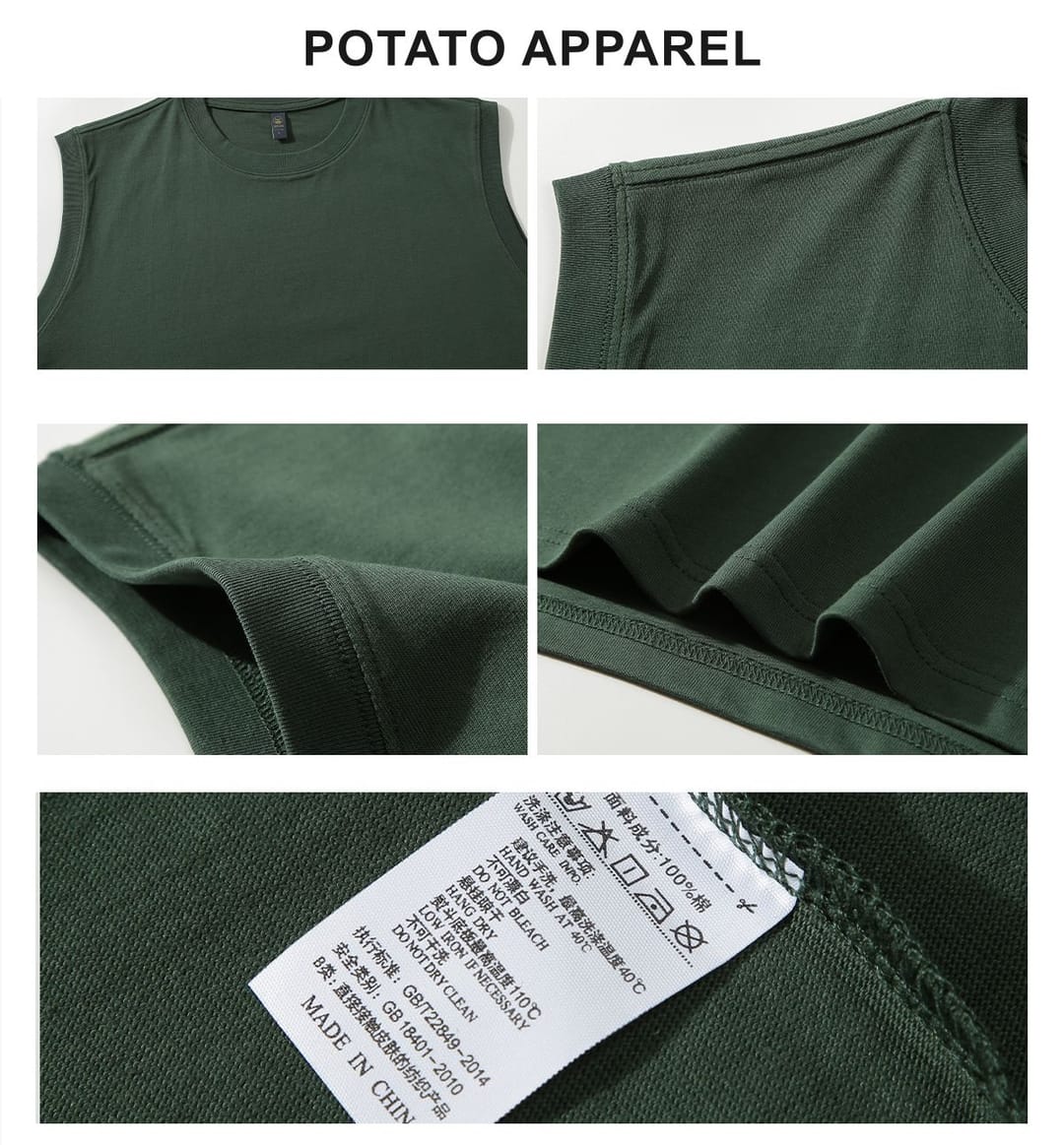 Long-Staple 240Gsm Cotton Unisex Vest – detail 6