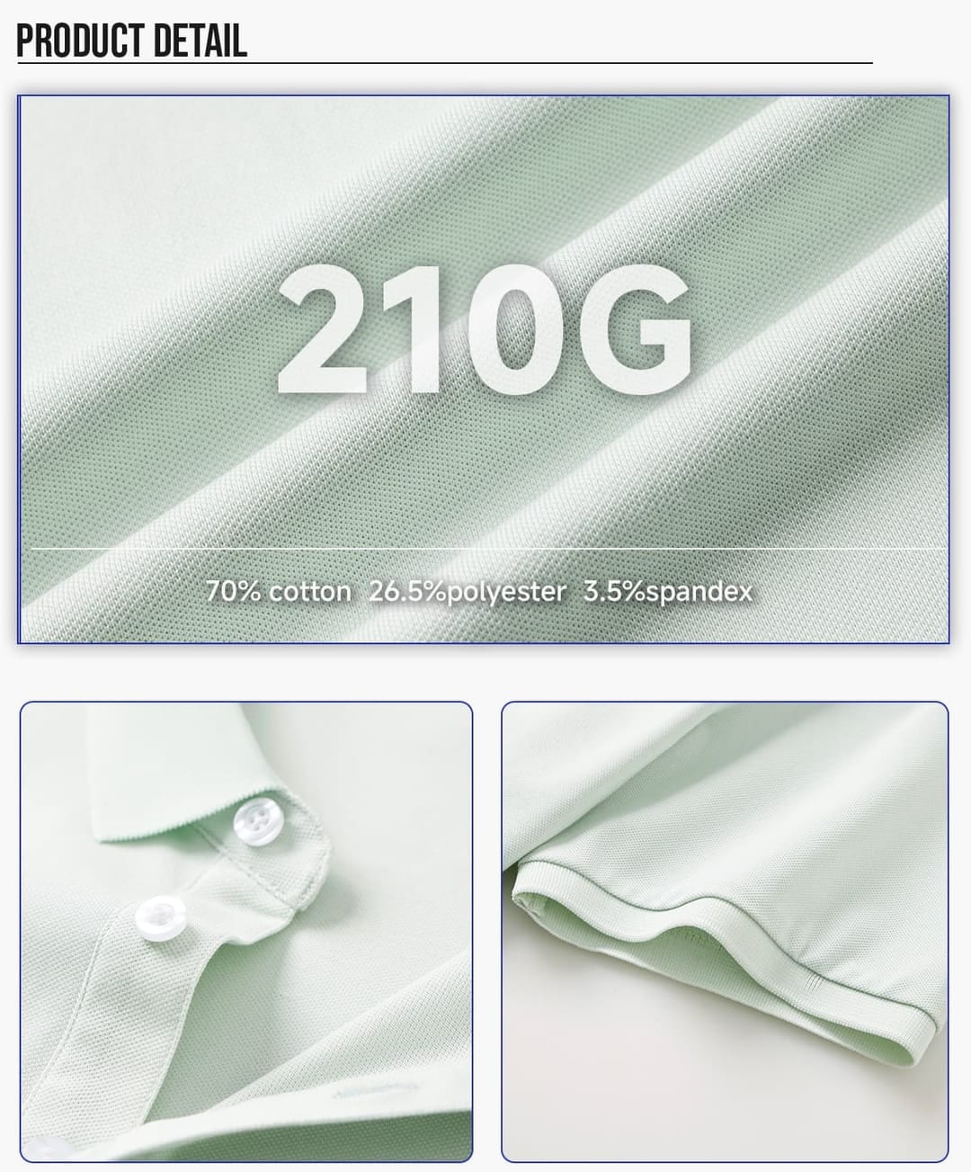 Long-Staple Cotton 32s 210GSM Polo Shirt – detail 4