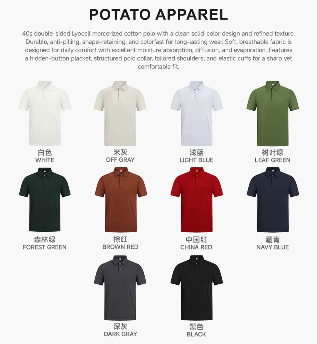 Lyocell 40s 220GSM Soild Golf Shirt – detail 3