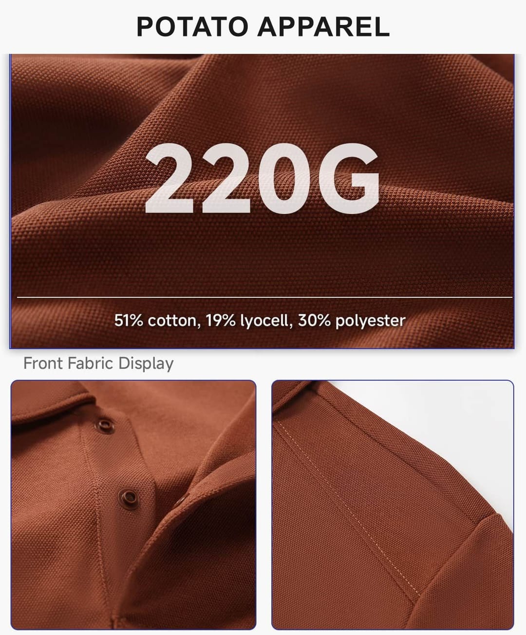 Lyocell 40s 220GSM Soild Golf Shirt – detail 4