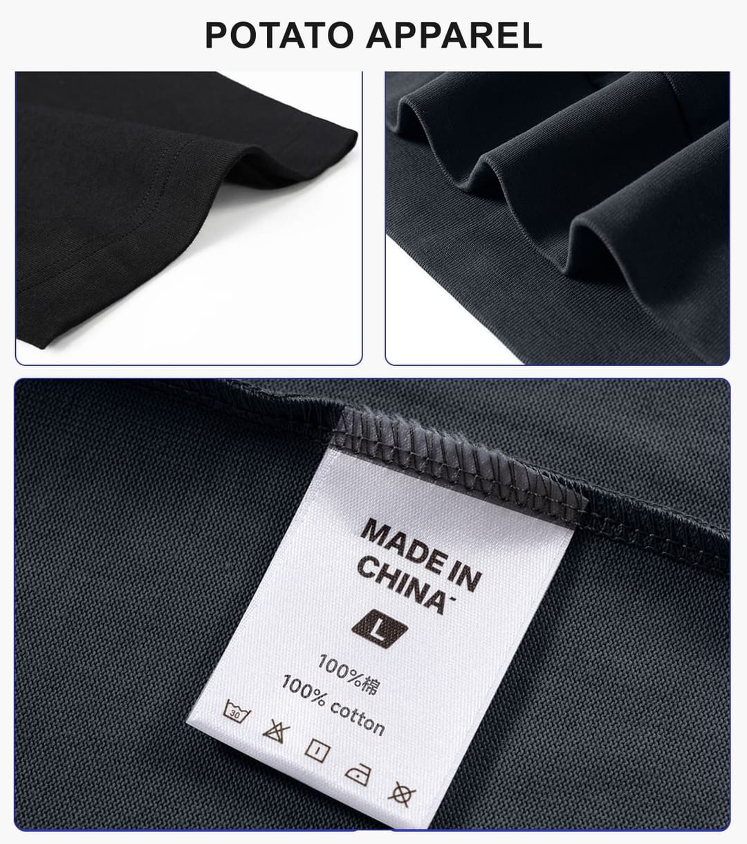 Men‘s Mock Neck Boxy Fit 305g Cotton T-Shirt – detail 6
