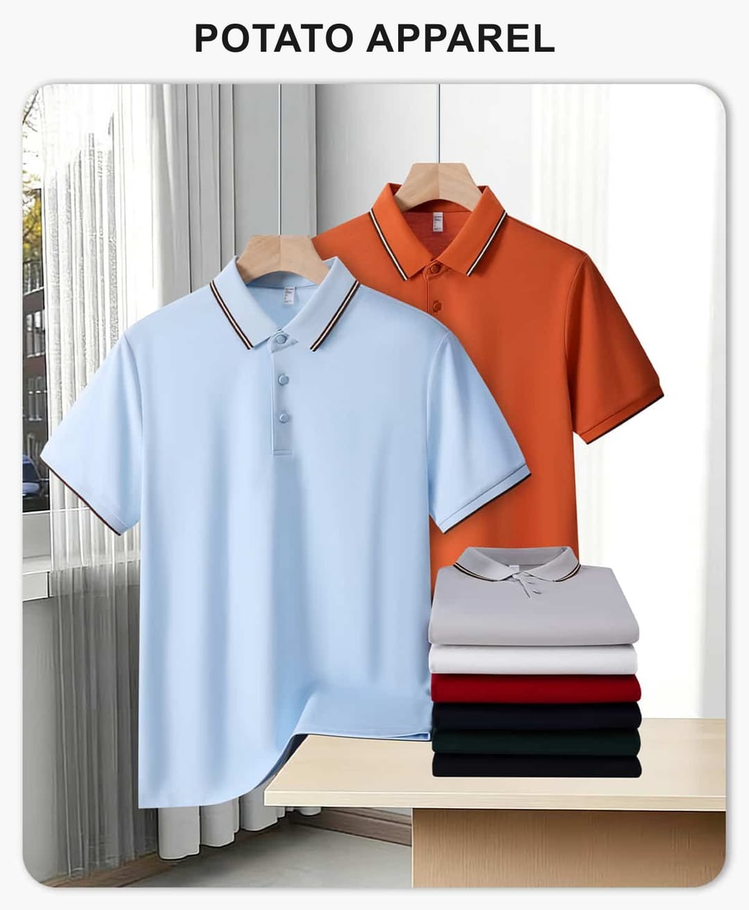 Modal Cotton 200G Contrast Collar Golf Shirt – detail 1