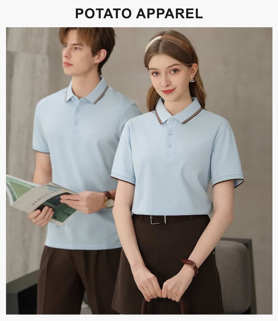 Modal Cotton 200G Contrast Collar Golf Shirt – detail 10