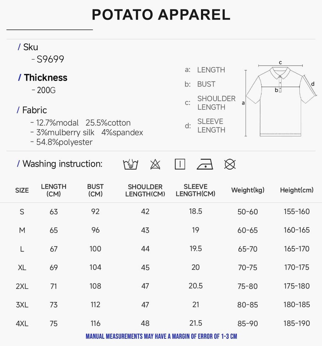 Modal Cotton 200G Contrast Collar Golf Shirt – detail 2
