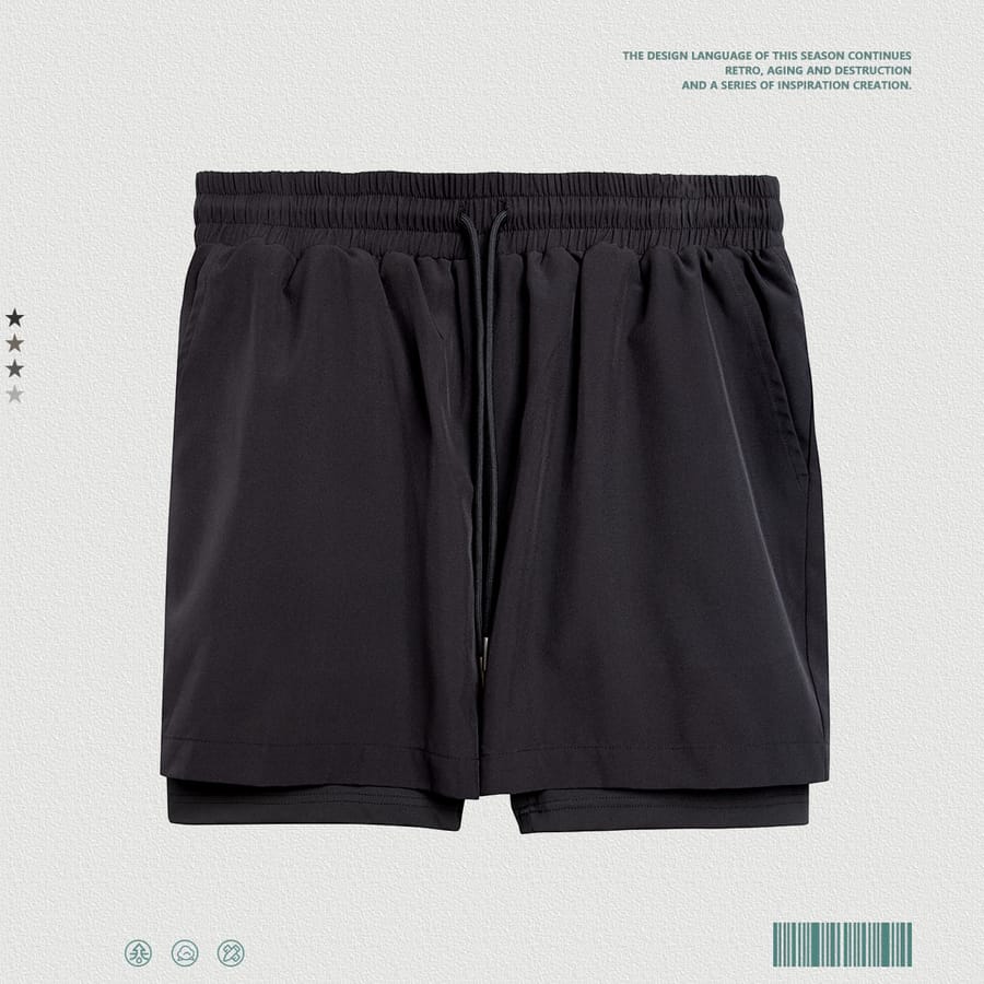 Outdoor Wear Quick-Drying Double Layer Sports Shorts