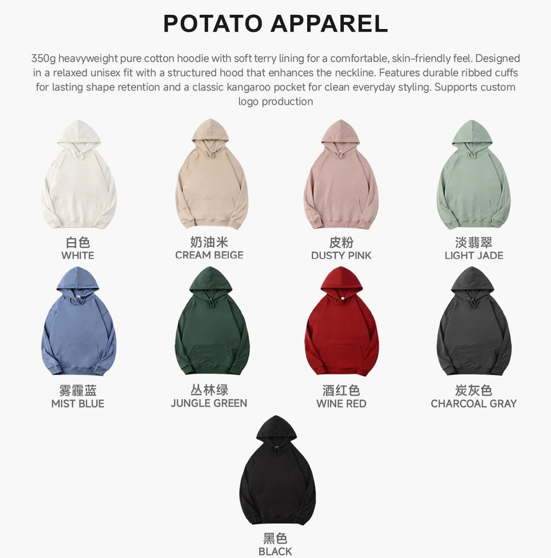 Oversized 100%Cotton Terry Hoodie With Pocket – detail 3