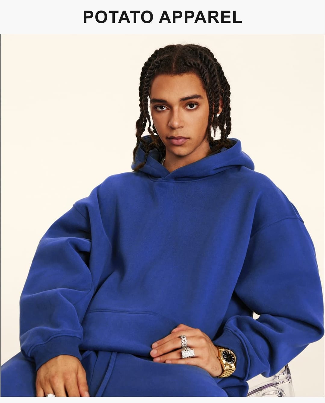 Oversized 345Gsm Fleece Basic Hoodie – detail 14