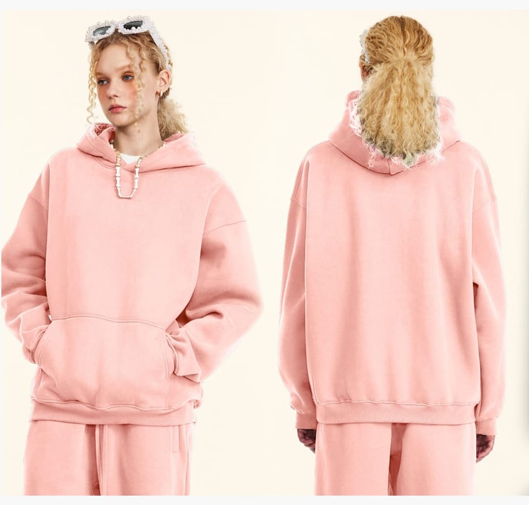 Oversized 345Gsm Fleece Basic Hoodie – detail 15