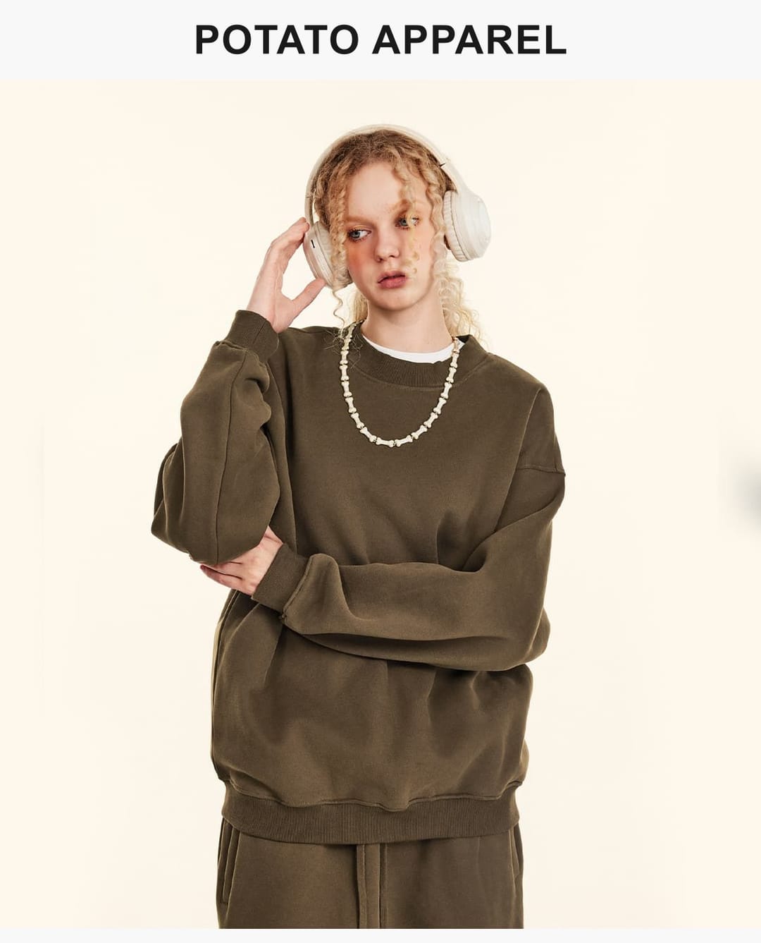 Oversized 345Gsm Fleece Basic Sweatshirt – detail 11