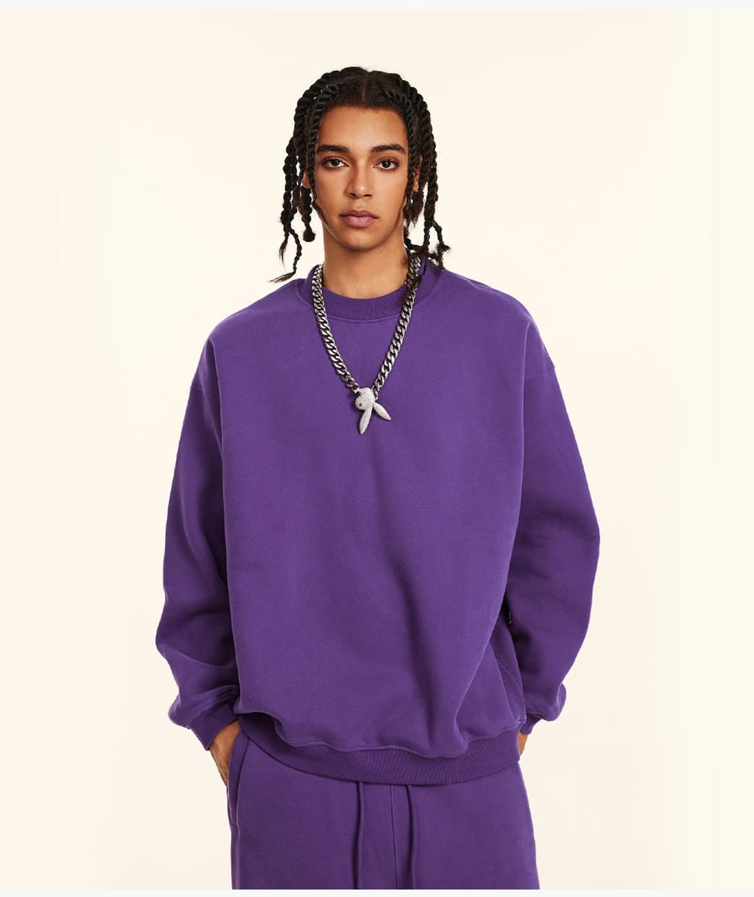 Oversized 345Gsm Fleece Basic Sweatshirt – detail 15