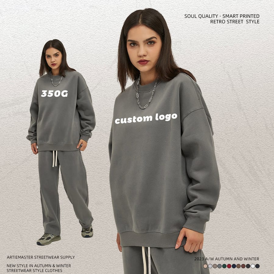 Oversized 350Gsm Cotton Fleece Sweatshirt thumbnail 3
