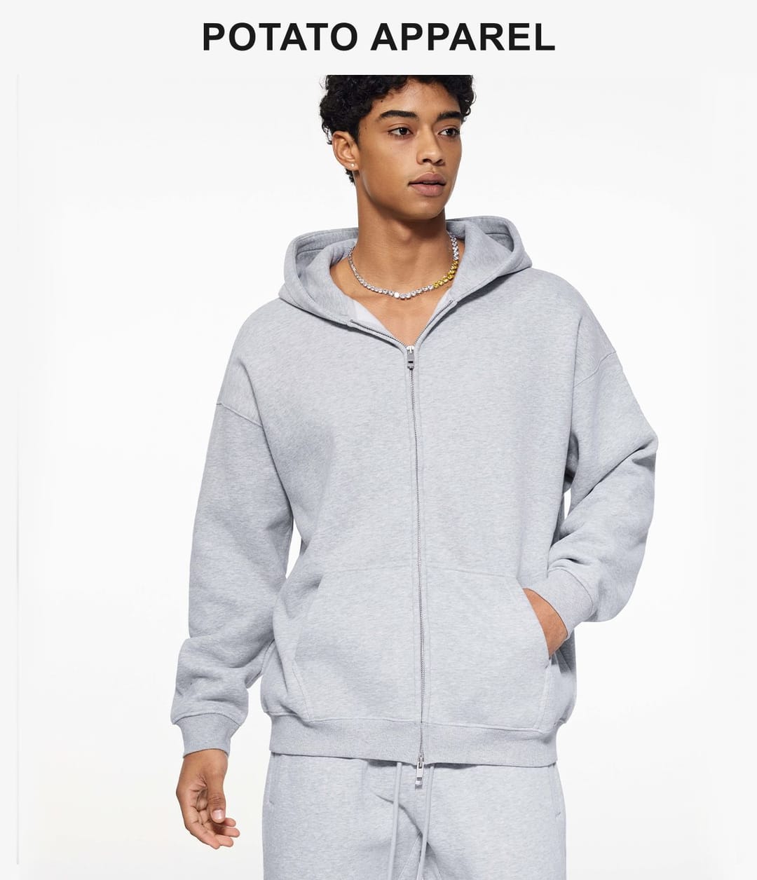 Oversized Heavy 350Gsm Fleece Zip Hoodie – detail 11