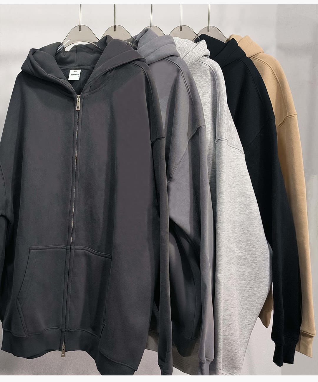 Oversized Heavy 350Gsm Fleece Zip Hoodie – detail 13