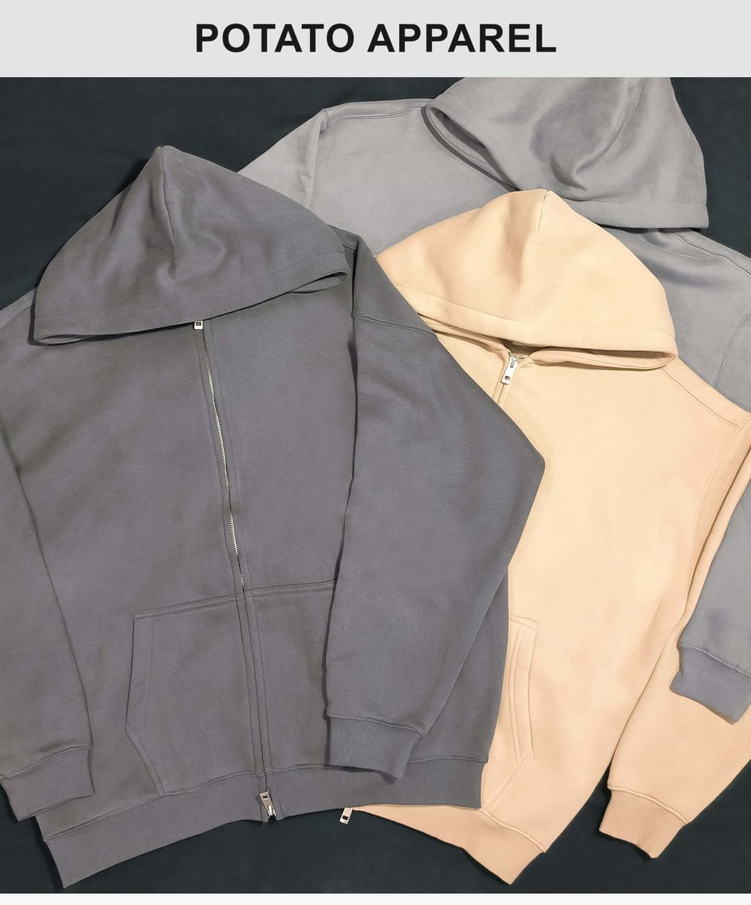 Oversized Heavy 350Gsm Fleece Zip Hoodie – detail 14