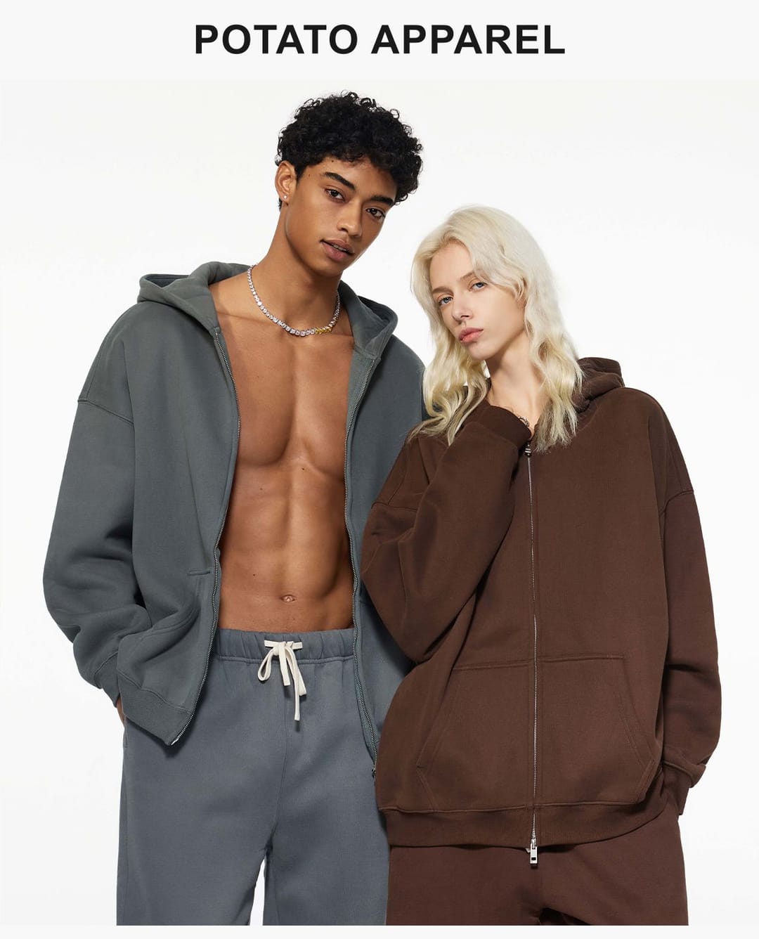 Oversized Heavy 350Gsm Fleece Zip Hoodie – detail 8