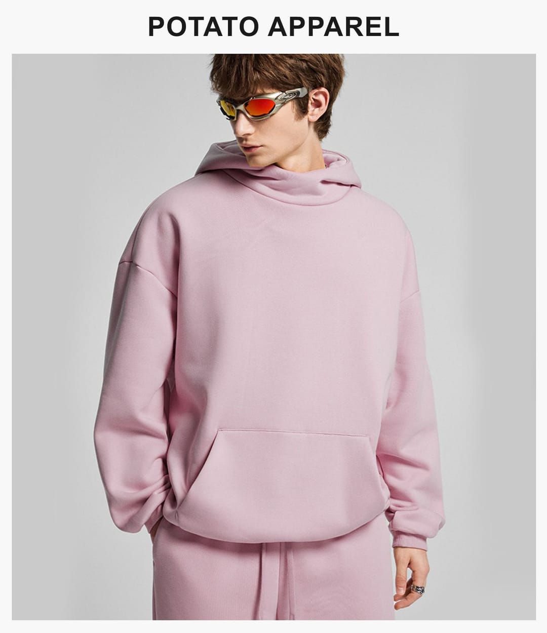 Oversized Polar Fleece 365gsm High-Neck Hoodie – detail 12