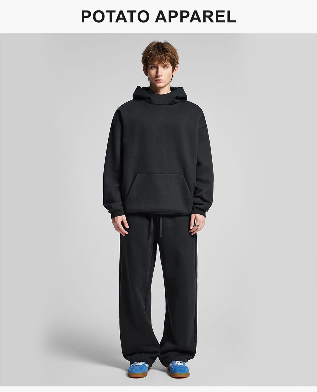 Oversized Polar Fleece 365gsm High-Neck Hoodie – detail 8