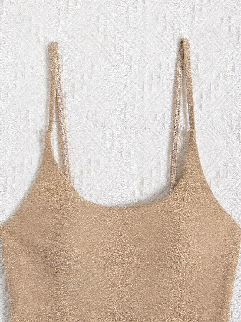 Plain Bathing Suits Wholesale Shiny One Piece Swimwear – detail 2