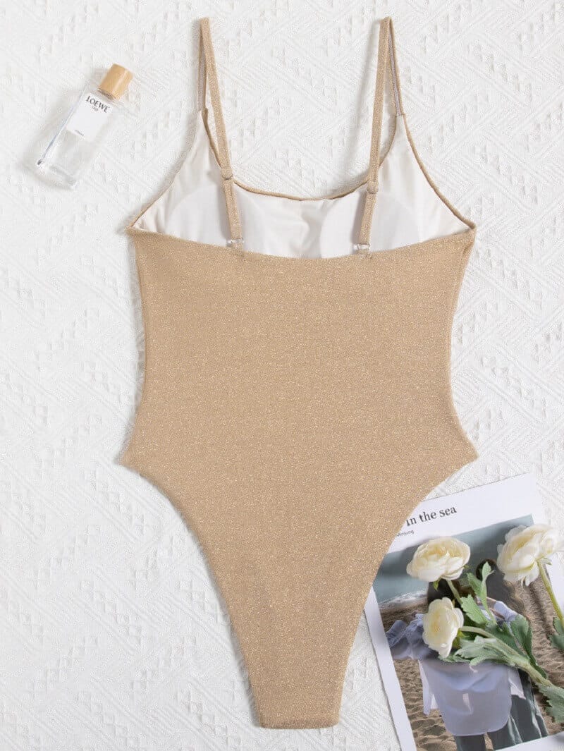 Plain Bathing Suits Wholesale Shiny One Piece Swimwear thumbnail 3