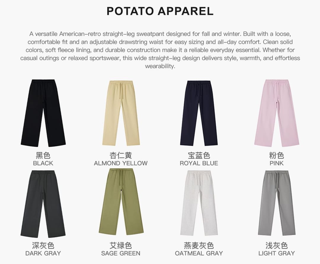 Polar Fleece 365gsm Straight Leg Sweatpants – detail 3