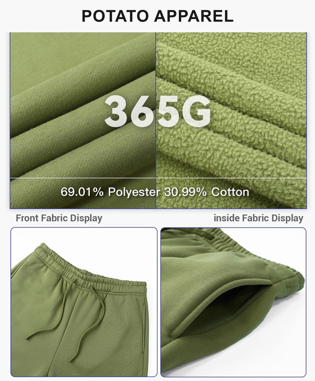 Polar Fleece 365gsm Straight Leg Sweatpants – detail 4