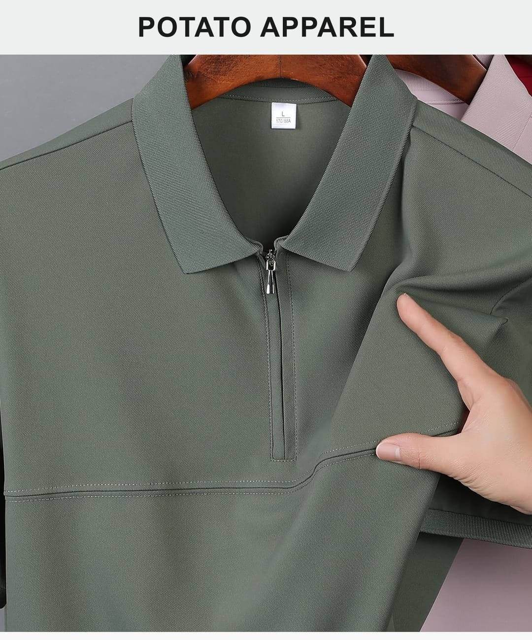 Polyester 190GSM Quick-Dry Half-Zip Cooling Golf Tee – detail 11