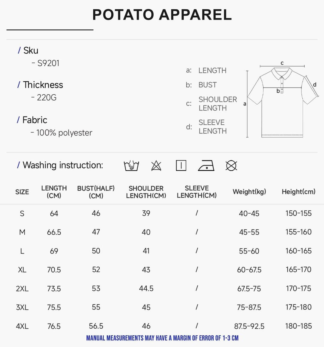Polyester 220GSM Contrast Collar Polo Shirt – detail 2