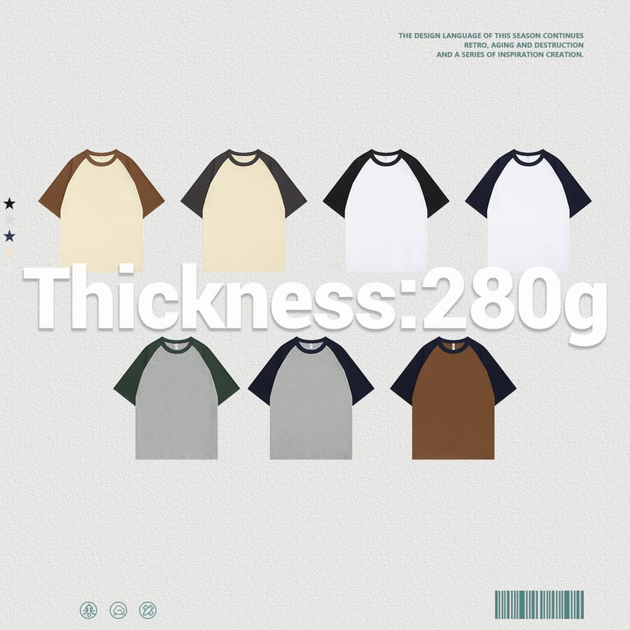 Raglan Sleeve 280Gsm Unisex Oversized T-Shirt thumbnail 4