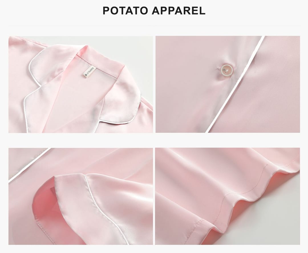 Silk Elegant Long Sleeve Pajama Set – detail 4