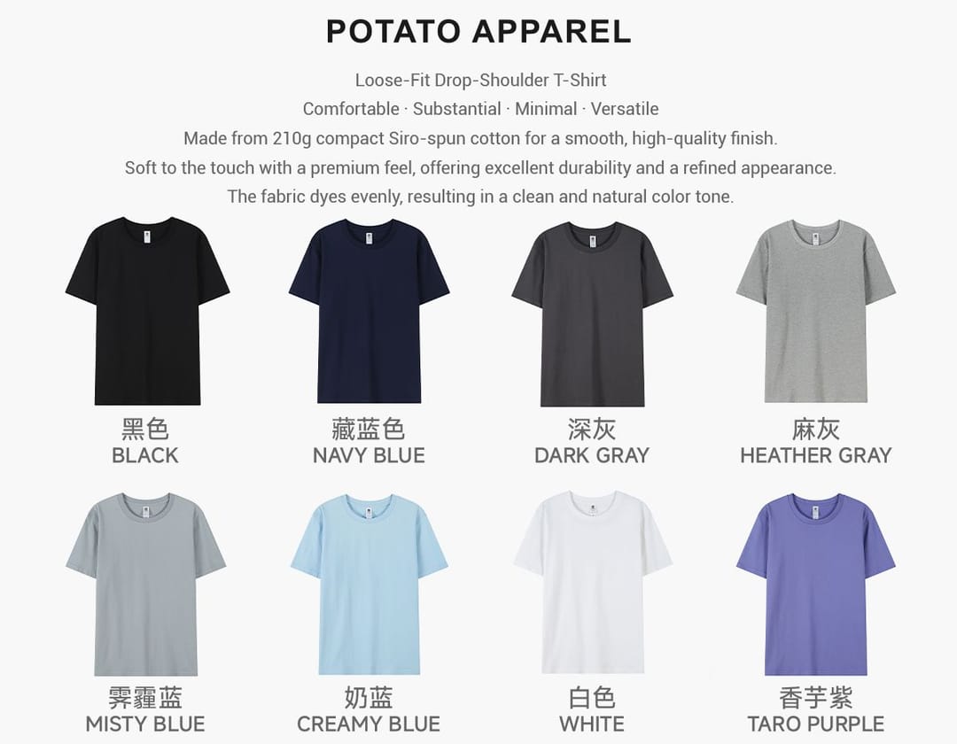 Siro-Spun 20s 210g Cotton Basic Fit T-Shirt – detail 3