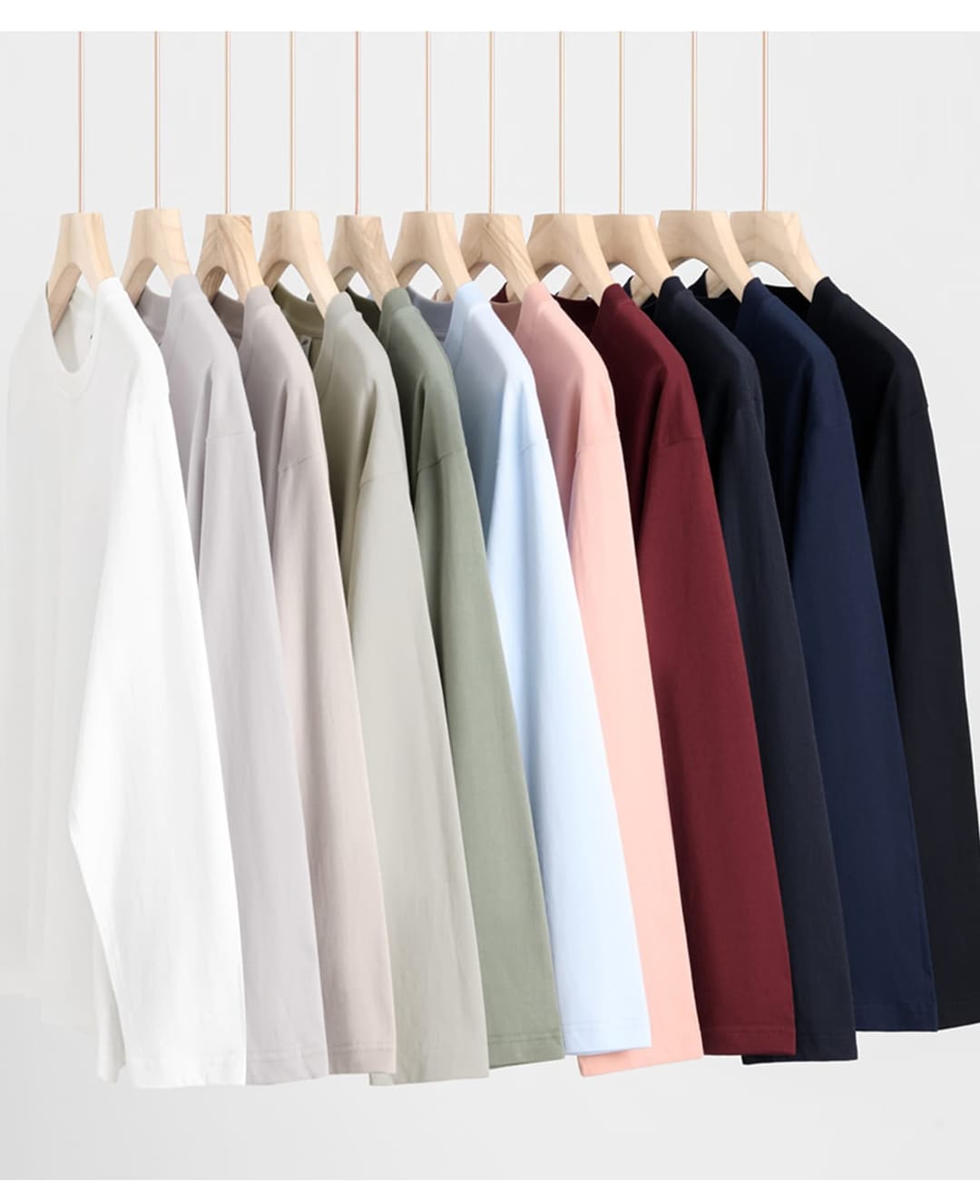 Solid 230Gsm Cotton Long Sleeve T-Shirt – detail 10