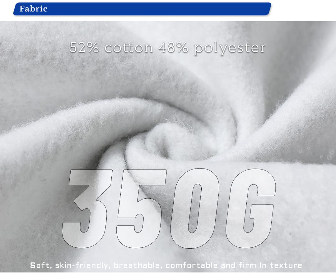 Solid Oversized Fleece Cotton basic Hoodie 350Gsm – detail 4
