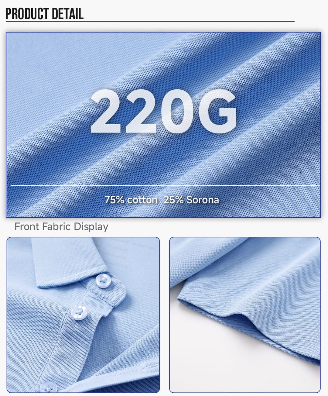 Sorona Cooling Quick-Dry 40s 220GSM Polo Shirt – detail 4