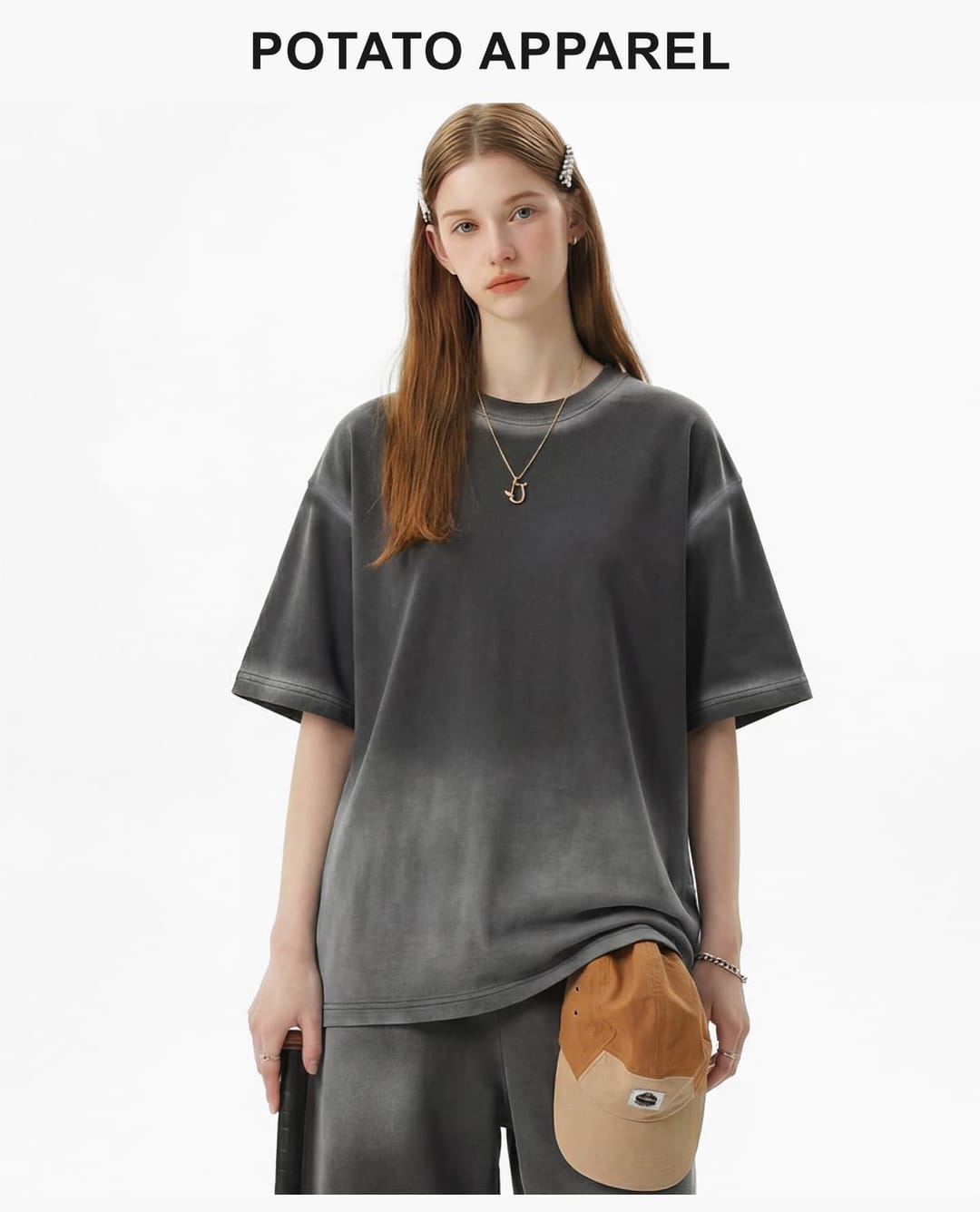 Spray Fade Washed 100% Cotton Oversized T-Shirt – detail 8