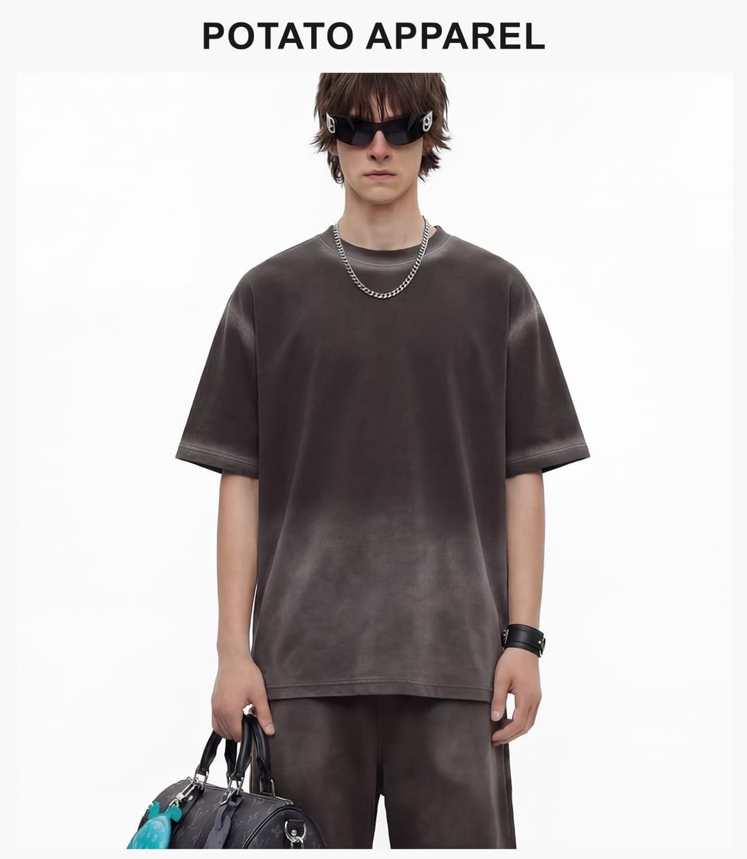 Spray Fade Washed 100% Cotton Oversized T-Shirt – detail 9