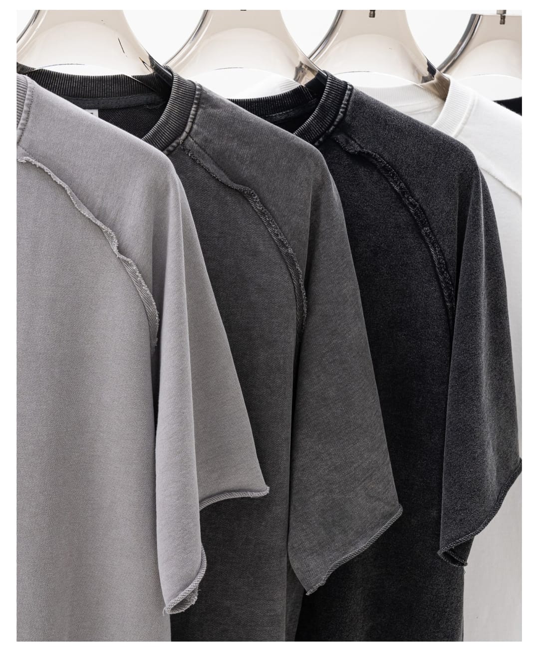 Terry 330GSM Oversized Distressed Reglan Sleeve T-Shirt – detail 11