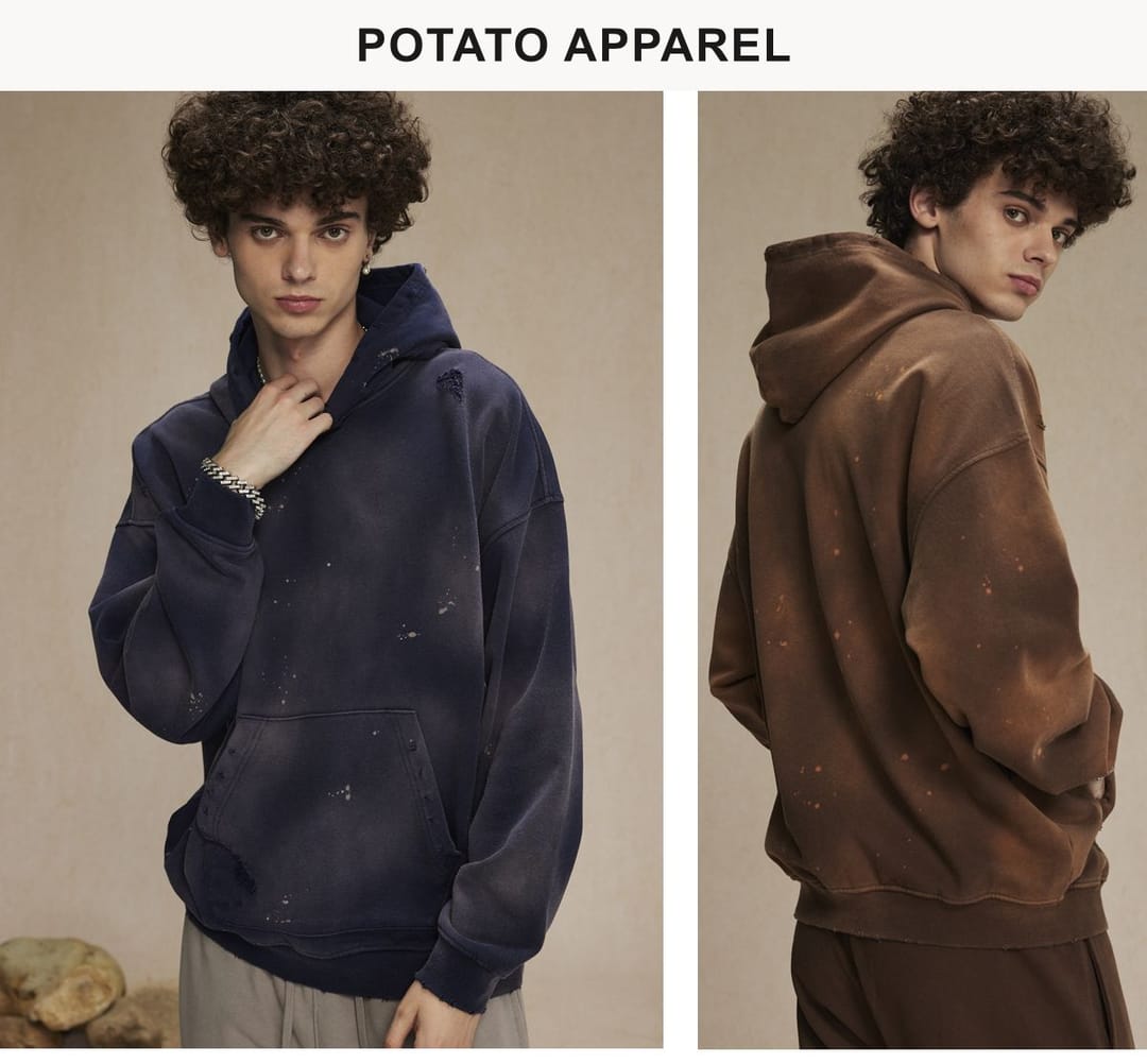 Terry 450Gsm Vintage distressed Ink Splash Hoodie – detail 12