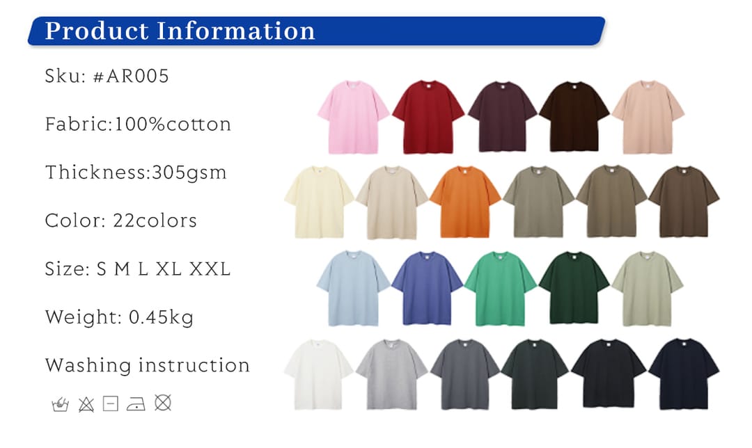 Thick 305Gsm Cotton Unisex Oversized T-Shirt – detail 1