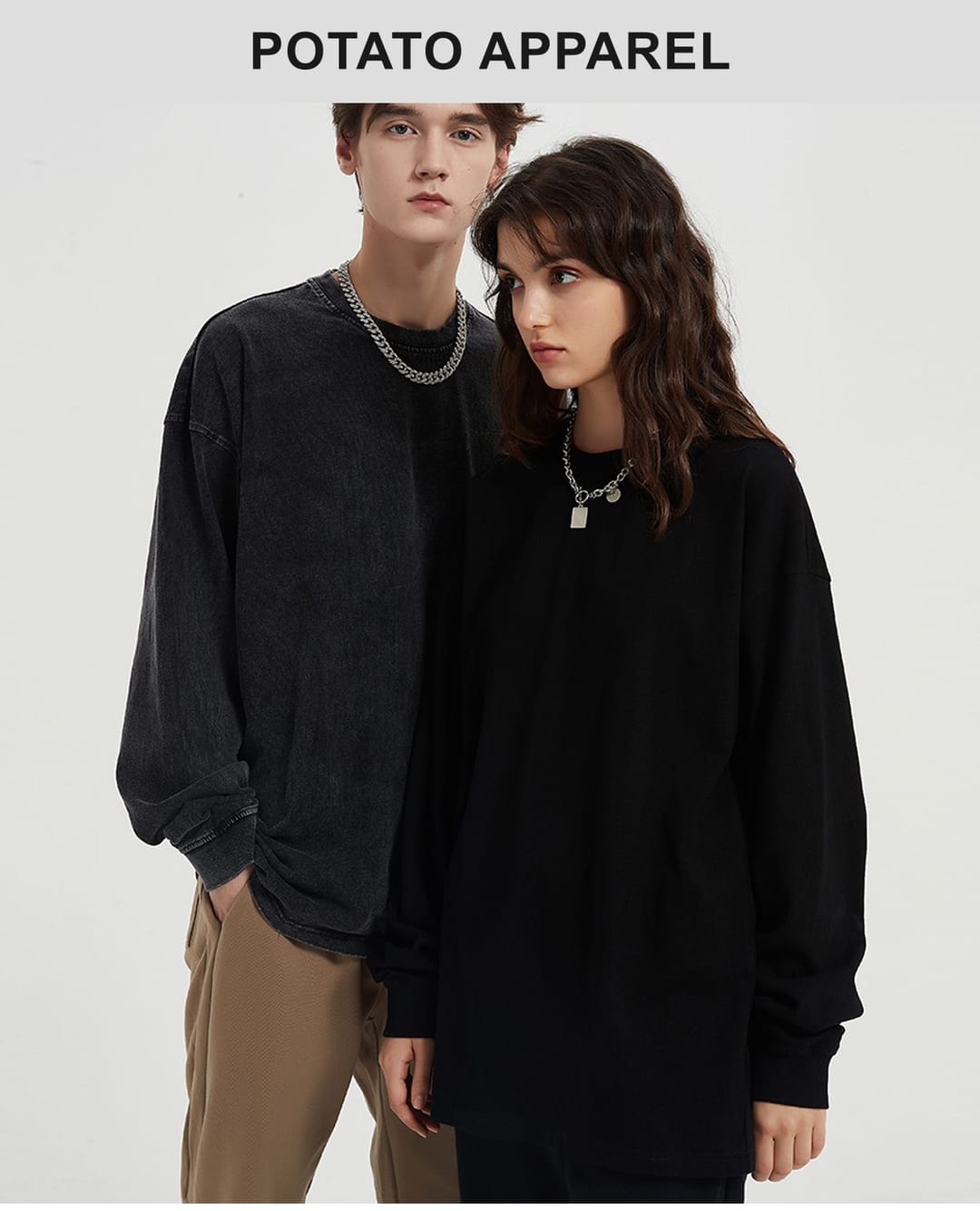 Thick 310GSM Cotton Light Wash Long Sleeve T-Shirt – detail 13