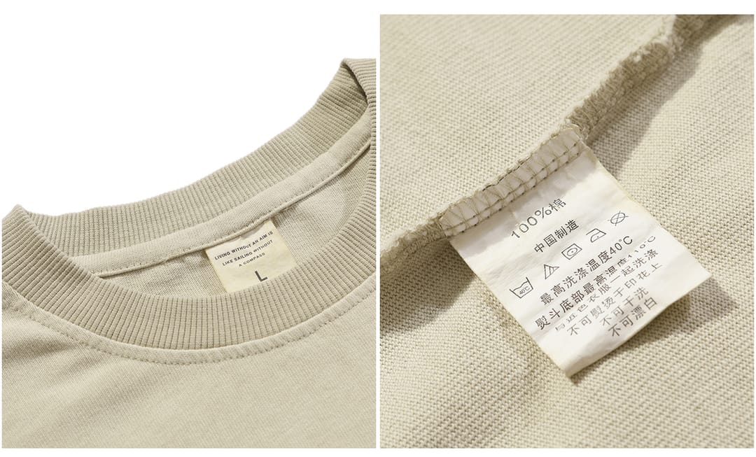 Thick 310GSM Cotton Light Wash Long Sleeve T-Shirt – detail 5