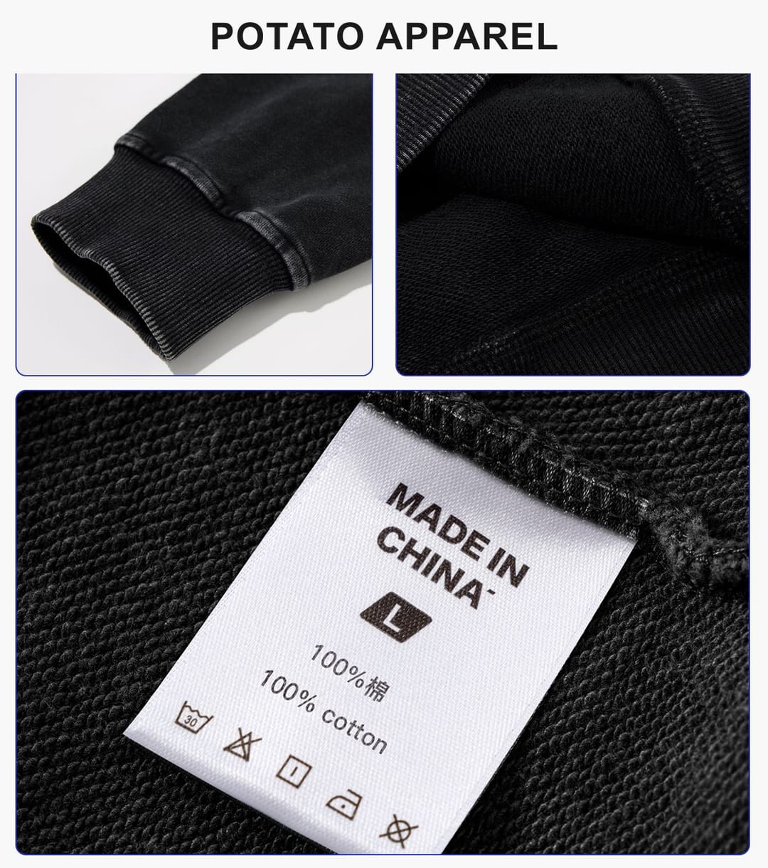 Thick 420Gsm Cotton Terry Acid Wash Hoodie – detail 6