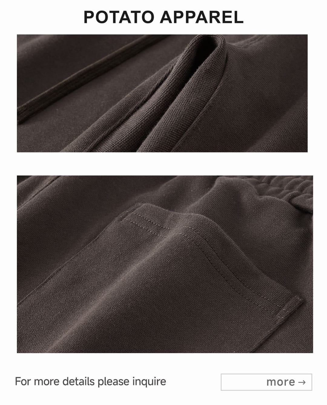 Thick Brushed Cotton Terry 445Gsm Straight Leg Sweatpants – detail 7