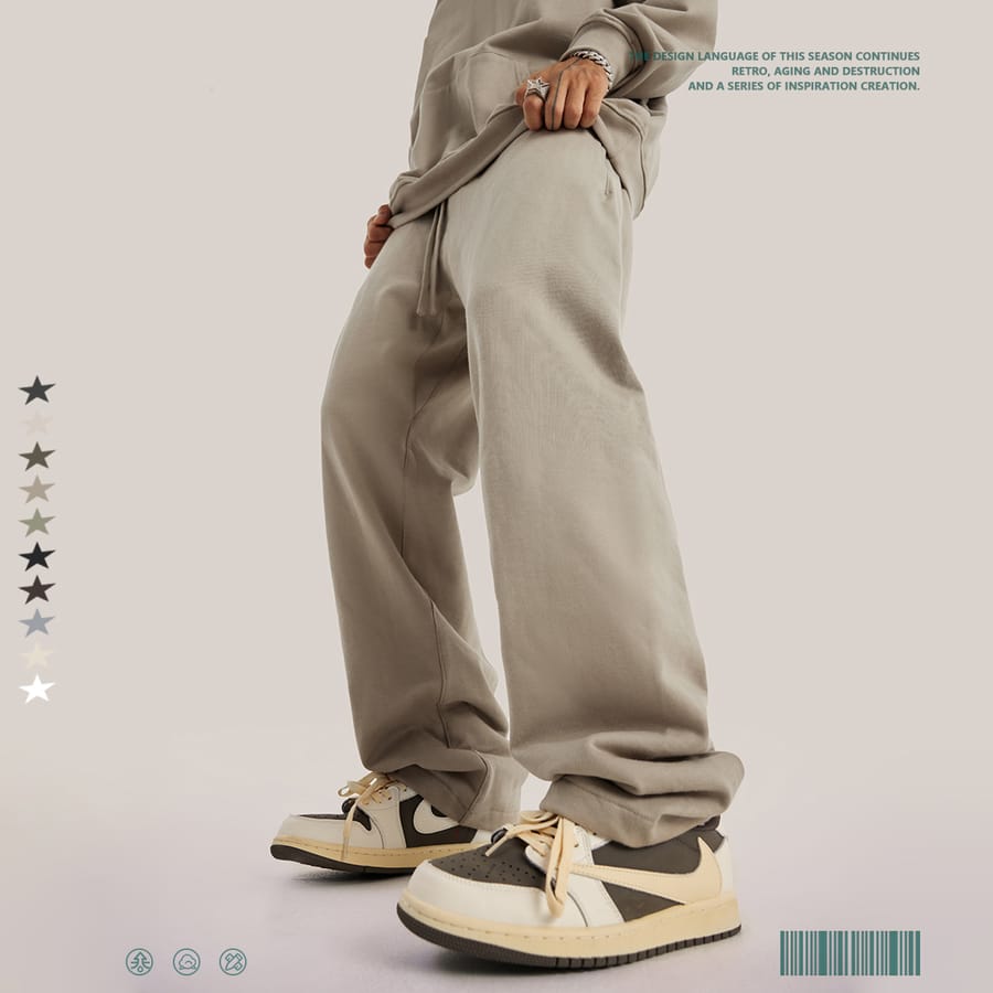 Thick Brushed Cotton Terry 445Gsm Straight Leg Sweatpants thumbnail 3