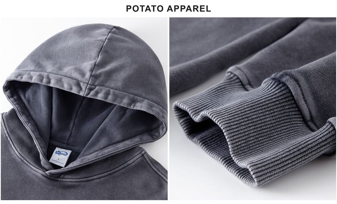Thick French Terry 420Gsm Vintage Wash Hoodie – detail 5