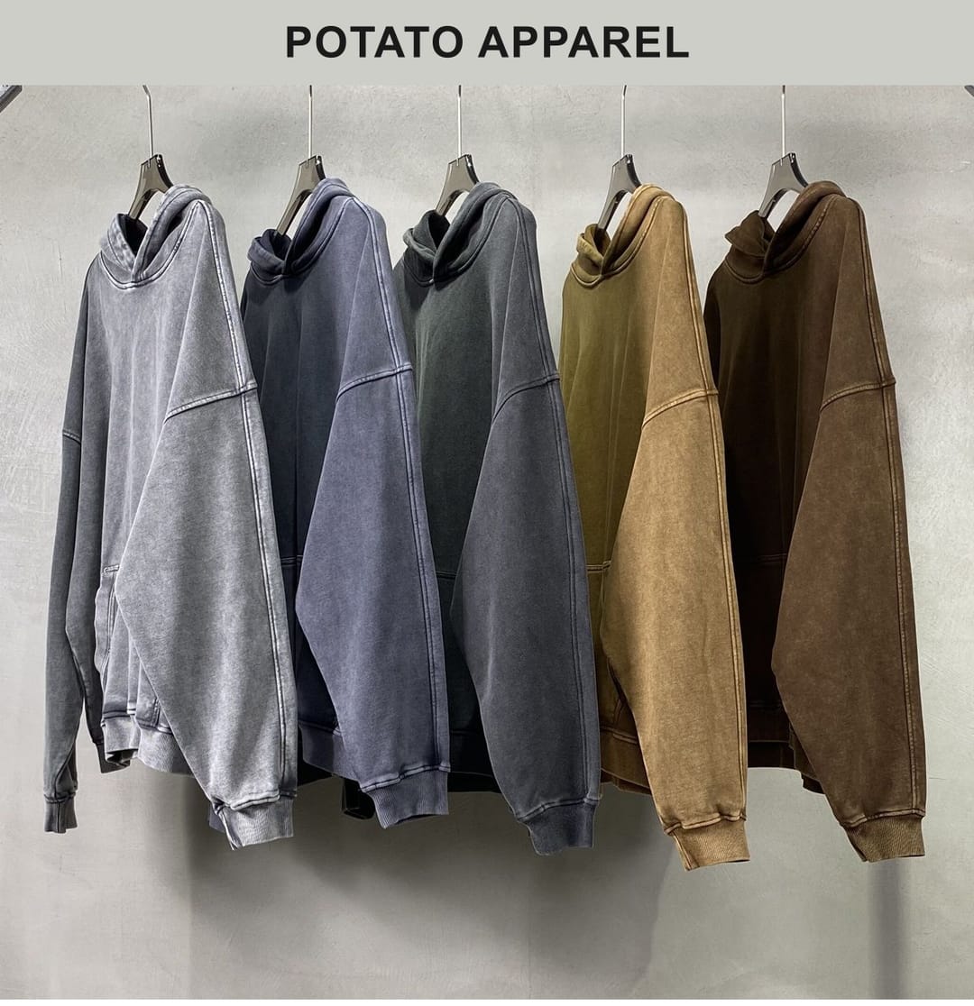 Thick French Terry 420Gsm Vintage Wash Hoodie – detail 8